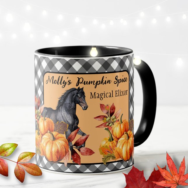 Vacker hösthäst mugg (Enjoy this beautiful customizable mug!)