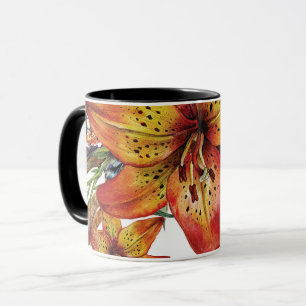 Vacker höstlilja Blomma Boho Chic Anpassad Mugg