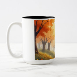 Vacker höstscen kaffemugg