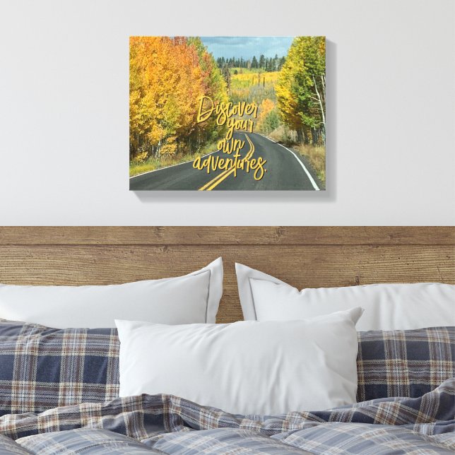 Vacker höstträd kantad slingrande väg foto canvastryck (Insitu (sovrum))