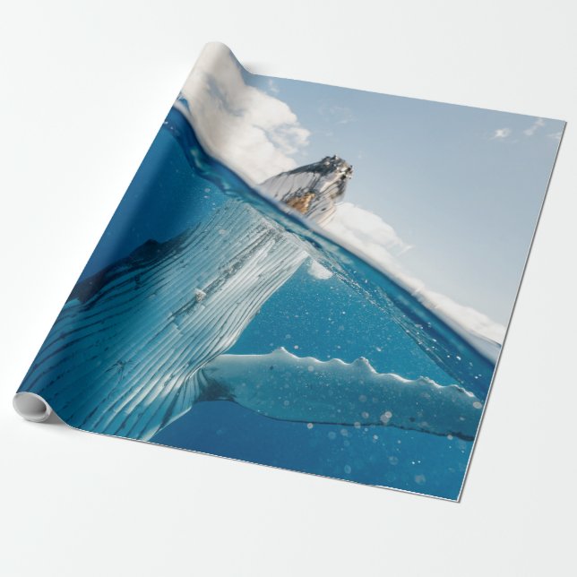 Vacker Huge Whale Presentpapper (Utrullad)