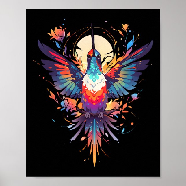 Vacker Hummingbird Bird Watching Earth Day Natu Poster (Framsidan)