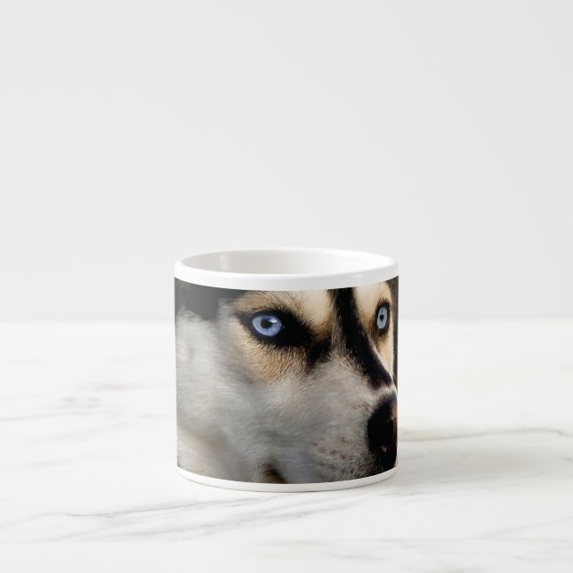 Vacker Husky Kastsydd Kudde Espressomugg (Framsidan)