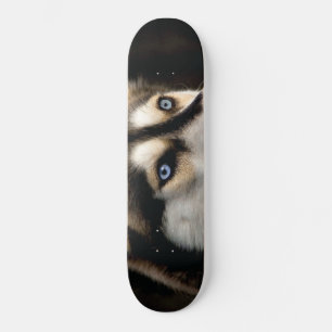 Vacker Husky Kastsydd Kudde Mini Skateboard Bräda 18,5 Cm