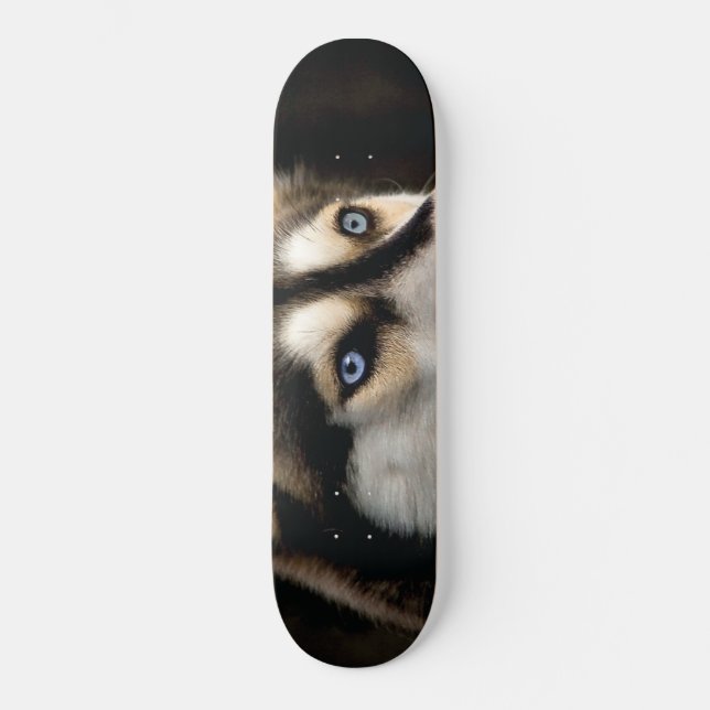 Vacker Husky Kastsydd Kudde Mini Skateboard Bräda 18,5 Cm (Framsida)