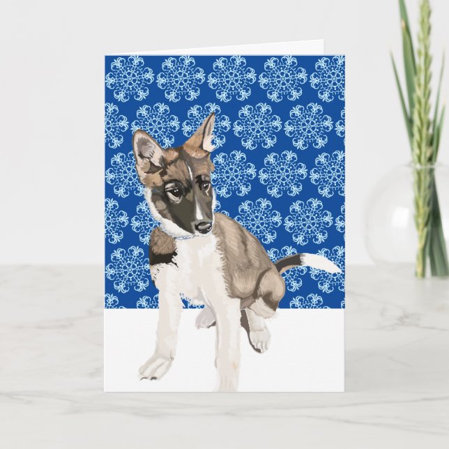Vacker Husky Val Blank Jul  Kort (Framsida)