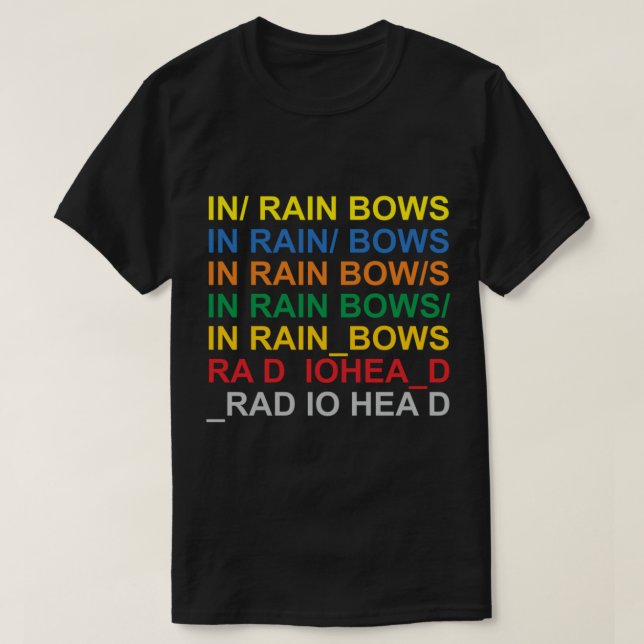 vacker i regnbågar med RADIOHEAD T Shirt (Design framsida)