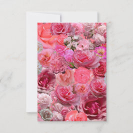Vacker i rosa ros collage anteckningskort