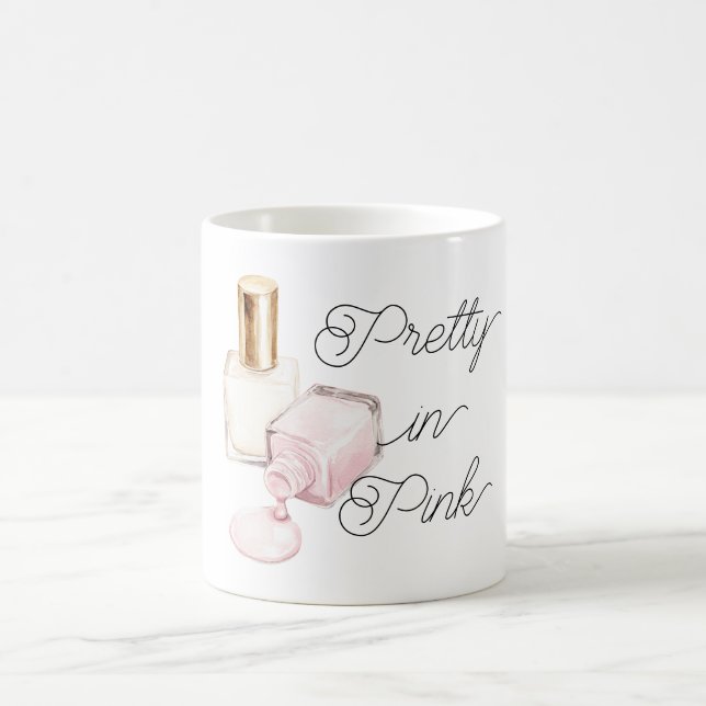 Vacker i rosa vit nagellack kaffemugg (Center)