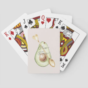 Vacker i rosablommig Avokadohjärtsked Casinokort