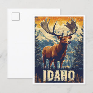 Vacker Idaho USA Vintage Illustration Resa Vykort