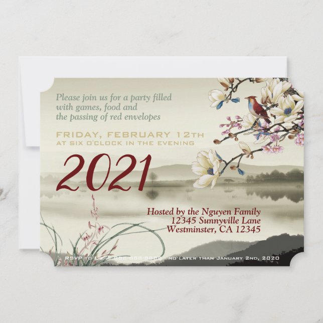 Vacker idyllisk scen vietnamesiska Oxens år 2021 H Meddelande (Framsida)