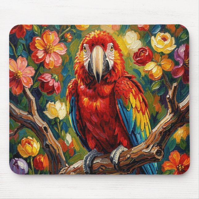 Vacker Impasto Ara Papegoja  Musmatta (Framsidan)