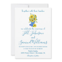 Vacker inbjudan till bröllopsinbjudan för solrosbl