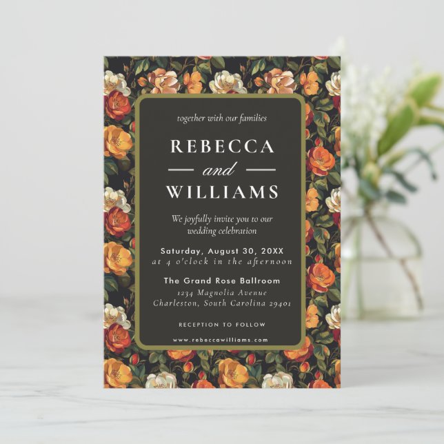 Vacker inbjudan till bröllopsmöte i Botaniska Ro (Stående Fram)