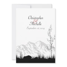 Vacker inbjudan till Silhouette-bergsbröllop