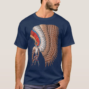 Vacker indisk chef Warbonnet Headdress T Shirt