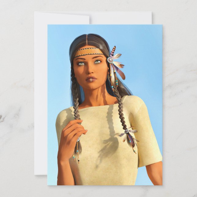 Vacker inhemsk amerikansk kvinnlig ursprungsutrust (Framsida)