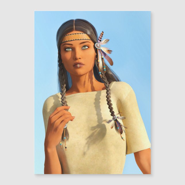 Vacker inhemsk amerikansk kvinnlig ursprungsutrust (Framsida)