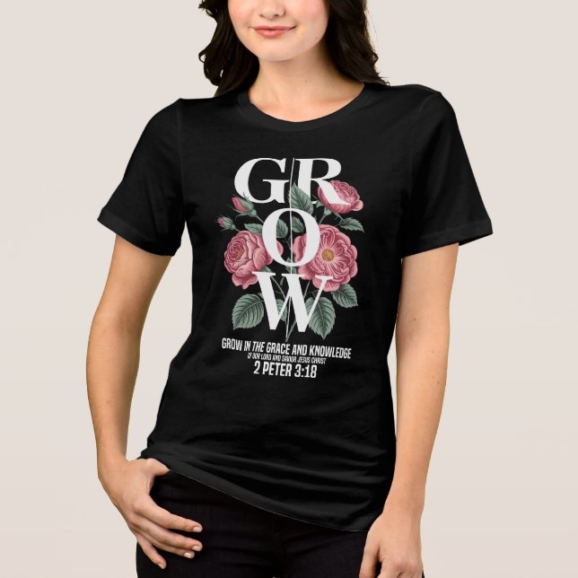 Vacker Inspirerande Väx I Nåden T Shirt (Framsida)