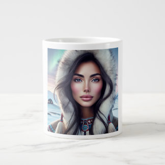 Vacker inuit Woman - Arktisk elegance Jumbo Mugg
