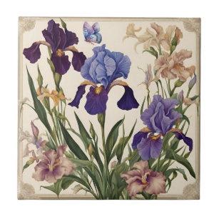 Vacker Iris Flower Blooms Kakelplatta