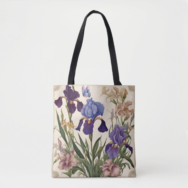 Vacker Iris Flower Blooms Tygkasse (Framsida)