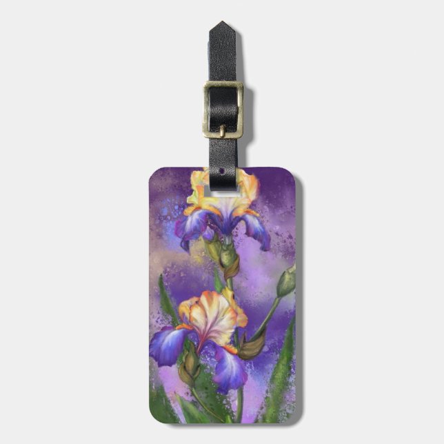 Vacker Iris Flower Luggage Tag Bagagebricka (Vertikal Framsida)