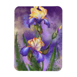 Vacker Iris Flower - Miging Art Painting (färgning Magnet
