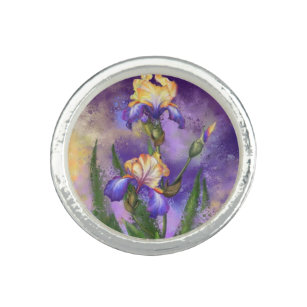Vacker Iris Flower - Miging Art Painting (färgning Ring