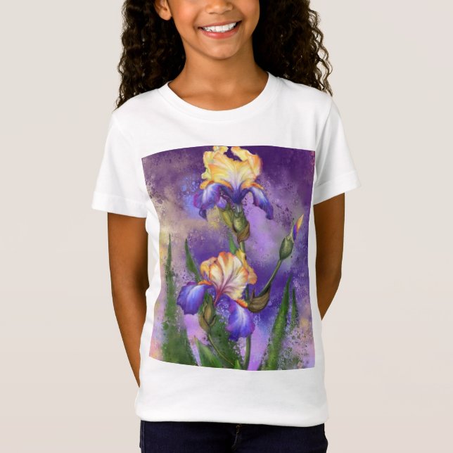 Vacker Iris Flowers T-Shirt (Framsida)