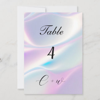 Vacker iriserande bröllopsbord nummer. inbjudningar