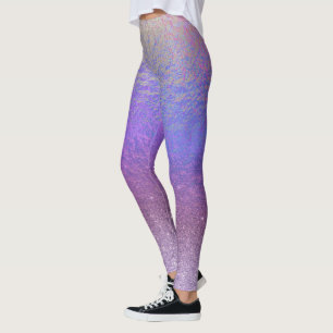 Vacker iriserande glitter ombre lila leggings