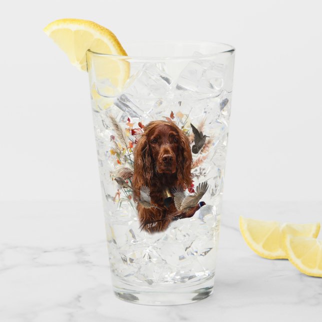 Vacker Irish Red Setter Glaskopp (Framsida Ice)