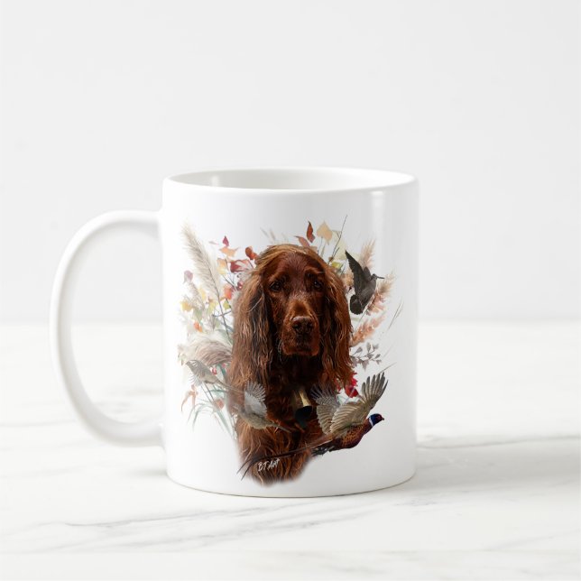 Vacker Irish Red Setter Kaffemugg (Vänster)