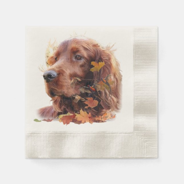 Vacker Irish Red Setter Pappersservett (Framsidan)