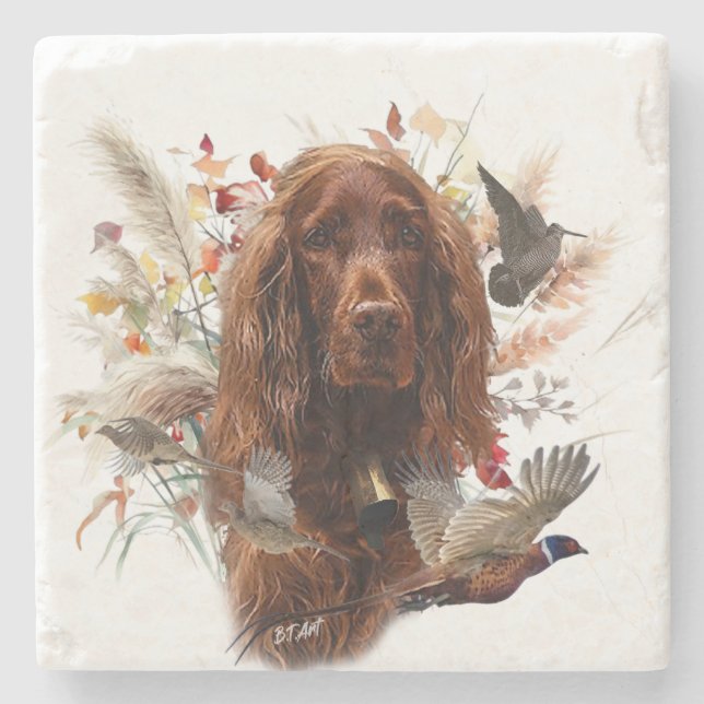 Vacker Irish Red Setter Stenunderlägg (Framsidan)