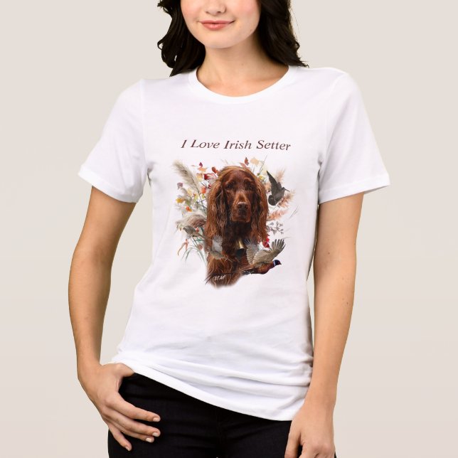 Vacker Irish Red Setter T Shirt (Framsida)