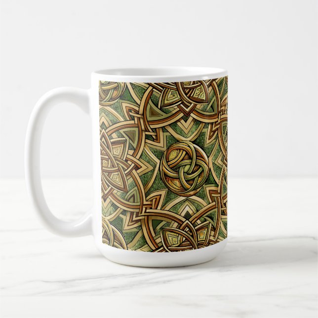 VACKER IRLÄNDSK CELTISK KNUT KAFFEMUGG (Vänster)