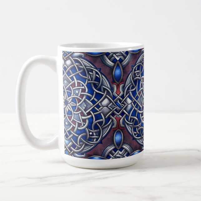 VACKER IRLÄNDSK CELTISK KNUT KAFFEMUGG (Vänster)