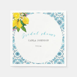 Vacker italiensk kakel och bröllosdusch i kalk  pappersservett