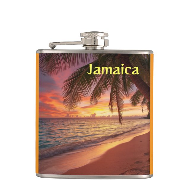 Vacker jamaica solnedgång  fickplunta (Framsidan)