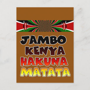 Vacker Jambo Kenya Hakuna Matata Härlig Konst Vykort
