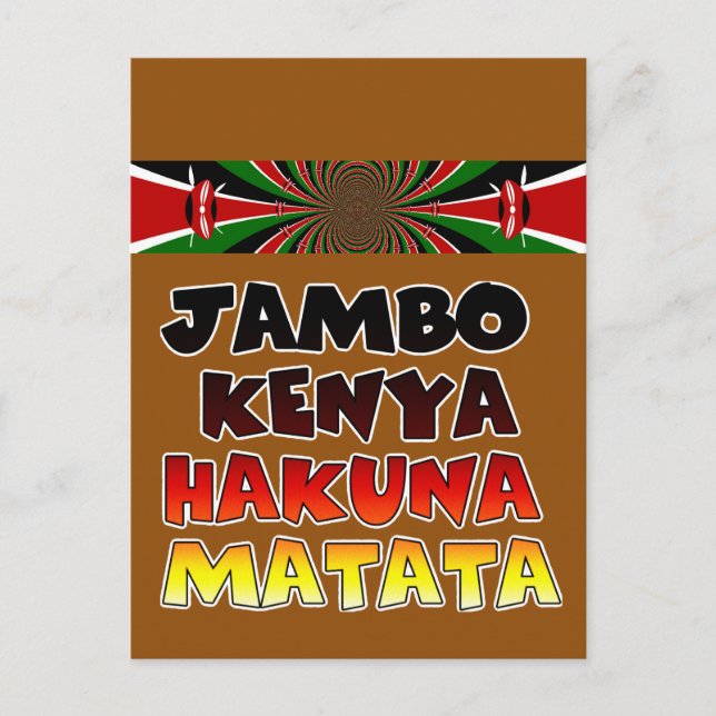 Vacker Jambo Kenya Hakuna Matata Härlig Konst Vykort (Framsida)
