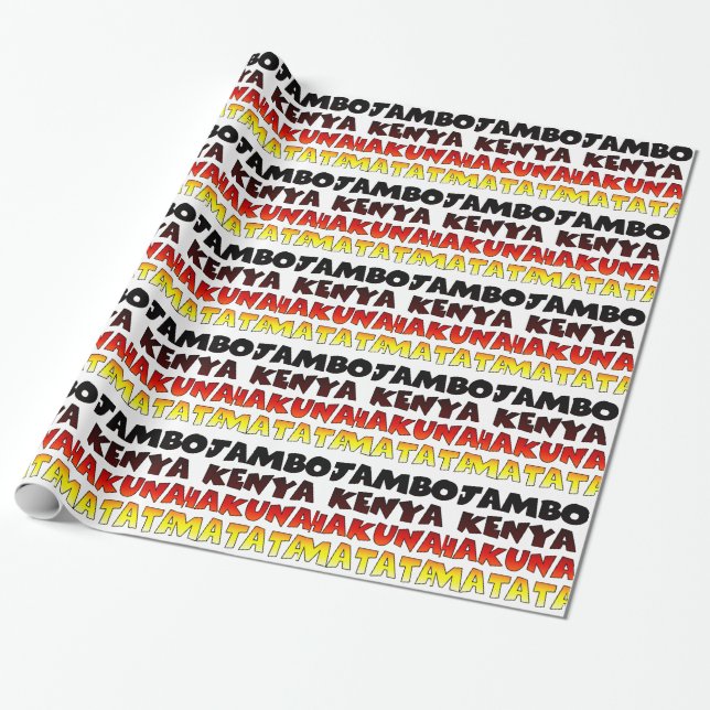 Vacker Jambo Kenya Hakuna Matata Vacker Konst  Presentpapper (Utrullad)