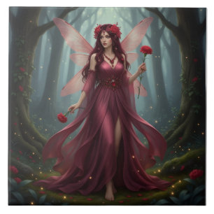 Vacker januari Garnet Fairy Kakelplatta