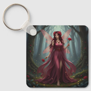 Vacker januari Garnet Fairy Nyckelring
