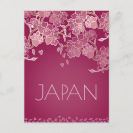 Vacker Japan Sakura Flower Hand Illustrated Vykort