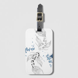 Vacker japansk koi Fish Swimming Bagagebricka
