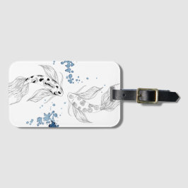 Vacker japansk koi Fish Swimming Bagagebricka